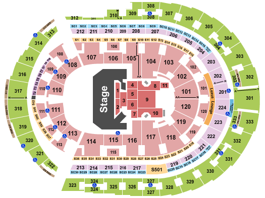Bridgestone Arena CMT Awards Seating Chart